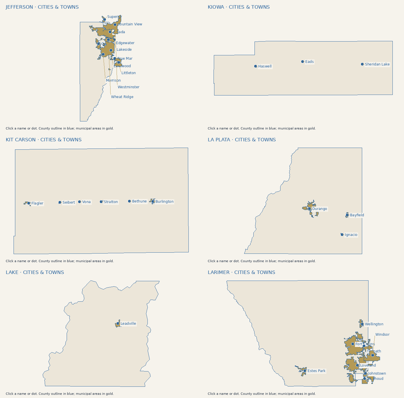 Cities and towns in Jefferson County. Click a label or use the city list.